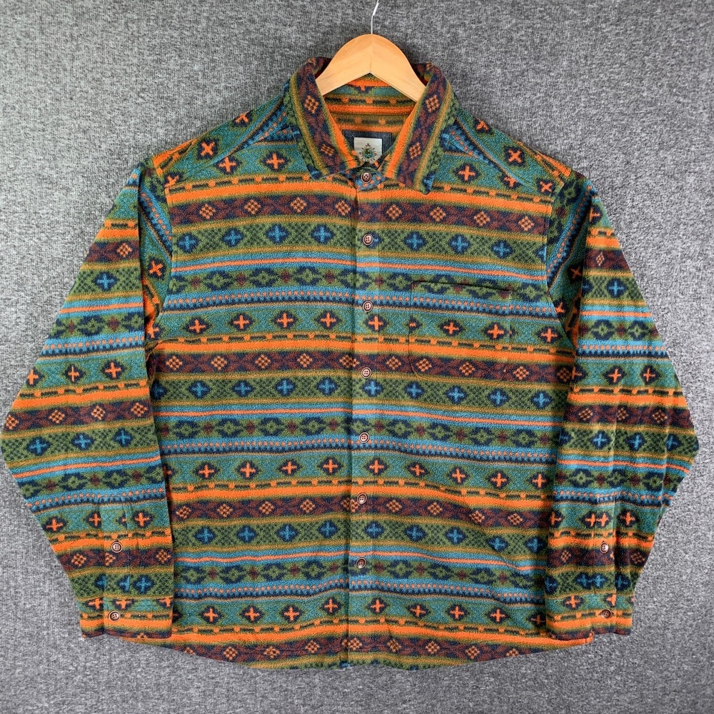 The Territory Ahead Flannel Shirt Men Extra Large Fleece Southwestern Aztec